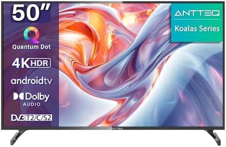 Antteq Koalas Series Q50 50" Smart TV 4K HDR QLED Android TV 127 cm (DVB-T/T2/C) avec App Store (10 000+ Apps), Bluetooth 5.0, Assistant Google, Wi-FI 2.4 GHz/5 GHz [Classe énergétique G]