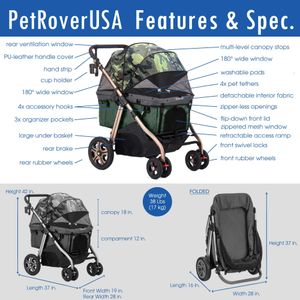 HPZ Pet Rover Titan-HD Pet Stroller – Green Camo