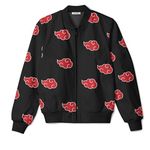 Koverify Anime print Black Bomber jacket Anime all over printed jacket for men -M