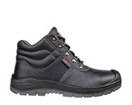 FOOTGUARD Solid Mid Work Shoes, Safety Shoes, S3 SRC Steel Cap, Penetration Protection, Non-Slip, Black, 10 UK