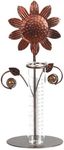 Topadorn Metal and Glass Easy Read 7 inch Garden Rain Gauge,Sunflower