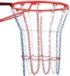 Basketball Net Replacement Heavy Duty, Carbon Steel Chain Basketball Net, Anti-Rust Use Indoor Outdoor Standard 12-Ring Basketball Hoop, Quick Installation