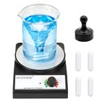 ANZESER Magnetic Stirrer with 4PCS Stir Bars Set Stir Plate with Stir Bar Retriever (NO Heating) 3000mL Magnetic Mixer 3000RPM Lab Stirrer (UK PLUG)