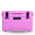 CAMP-ZERO 40L | 42.26 Quart Premium Cooler/Ice Chest with 4 Molded-in Cup Holders | Pink