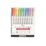 ZEBRA Pen MILDLINER Dual Tip Brush Pens, Felt Tip Pens For Adults, Bullet Tip & Brush Tip Colouring Pens For Style & Convenience, Double Ended Mildliner For Adult Colouring, Soft & Mild Colours, 10pk