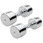 Stainless Steel Dumbbells Set (4 kg X 2 = 8 Kg) Set of 2 adjustable Dumbells for Gym Home workout Exercise & Fitness Heavy Duty Solid Caste Iron Handle