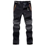 LHHMZ Men's Soft Shell Fleece Lined Hiking Trousers Outdoor Waterproof Breathable Thicken Winter Warm Walking Climbing Pants