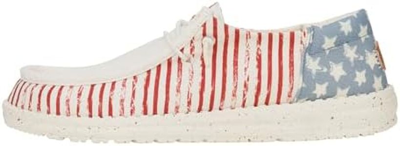 HEYDUDE Wendy Funk Americana Stars American Flag Size 8, Women’s Shoes, Women’s Slip-on Loafers, Comfortable & Light-Weight