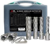 S&F STEAD & FAST Annular Cutter Set 6 Pcs, Depth of Cut 2”, Cutting Diameter 7/16 to 1-1/16 Inch, Weldon Shank 3/4”, HSS Mag Drill Bits Kit for Magnetic Drill Press with Pilot Pin x 2