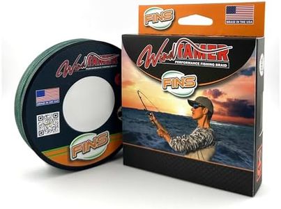 FINS Windtamer Braided Fishing Line - Versatile, Compact Braid for All Fisheries, Reduces Wind Knots and Rod Tip Wraps - High Performance 4-End Braid - Slate Green - 10 lb _ 500 Yds