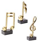 3pcs-Music Note Statue,Music Note Decor Musical Sculpture Statue Music Note Figurine for Home Piano present Souvenirs present box Resin Golden(golden)