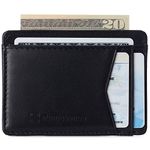 alpine swiss Mens Oliver RFID Safe Minimalist Front Pocket Wallet Smooth Leather Comes in a Gift Box Black