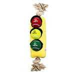 Goofy Tails Traffic Light Dog Toys, Plush Toys for Dogs with 3 Squeaky Tennis Dog Balls for Dogs, Crinkle and Squeaky Toys for Dogs for All Breeds, Chew Toys for Dogs, Dog Ball and Rope Toys for Dogs