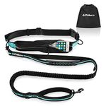 Philorn Hands Free Dog Lead with Phone Pouch, Dog Leash for Running/Jogging, Shock Absorbing Dual Handle Bungee(47"-67" Extendable), Reflective Stitching, Adjustable Waist Belt