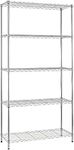 BestOffice 5 Tier Wire Shelving Unit Storage Shelves Metal Wire Shelf Storage Rack Adjustable Commercial Organizer Heavy Duty Layer Unit for Restaurant Garage Pantry Kitchen 72"x36"x14" (Chrome)