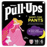 Huggies Pull-Ups, Trainers Night Nappy Pants for Girls - 2-4 Years, Pull-Ups Size 5-6+ (18 Pants) - Extra Night Time Protection - Support for Consistent Potty Training Routines