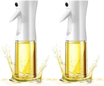 Oil Spray Bottle, Proxima Direct 2PCS 200ml Olive Oil Sprayer Mister for Cooking Refillable Food Grade Sprayer Bottles for Air Fryer, Salad, Baking, Grilling, Frying in Kitchen (White)