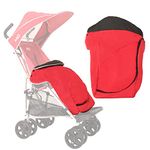 MobiQuip XL Pushchair Accessories, Warm Footmuff, Sleeping Bag, with Fleece Lining, XL Size to Fit XL Stroller, with Easy Fitting, Co-Ordinates with Red Stroller (Sold Separately)