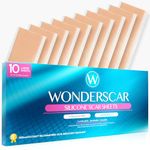 WONDERSCAR™ 10 Large Silicone Scar Sheets (5.7" x 1.6") Medical Grade Recovery Treatment. Keloid Bump Tape. Removal of C-Section, Burn, Stretch Marks, Acne. Reusable Gel Strips with Stick Pad Patches