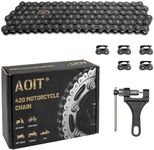 420 Motorcycle Chain - 420 Standard Roller Chain for 110cc 125cc Go Kart Dirt Pit Bike ATV Quad Scooter Mini Bike, Total 110 Links, Free Chain Breaker Included