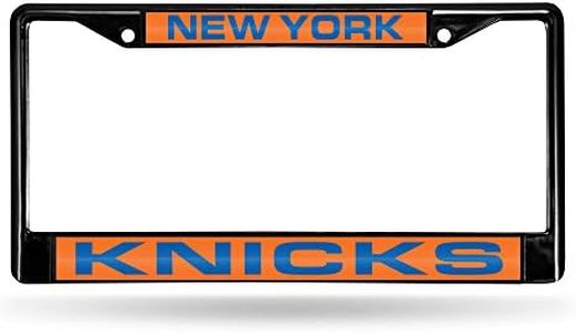 Rico Industries Ricepod NBA New York Knicks Black Black Laser Cut Chrome Frame 12" x 6" 12" x 6" Black Laser Cut Chrome Frame - Car/Truck/SUV Automobile Accessory