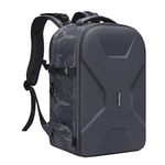 MOSISO Camera Backpack,DSLR/SLR/Mirrorless Photography Camera Bag Camouflage Waterproof Hardshell Case with Tripod Holder&Laptop Compartment Compatible with Canon/Nikon/Sony/DJI Mavic Drone, Gray