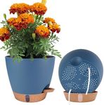 2 Pack 8 inch Plant Pots, Plastic S