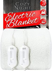 Cozy Night Electric Blanket King Size - Dual Control with 3 Heat Settings, Luxury Fleece Material, Machine Washable, Overheat Protection, Corner Straps, W152 x L200cm