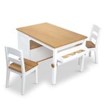 Melissa & Doug Wooden Art Table & Chairs Set , White | Wooden Kids Art Table And Chairs Set Activity Furniture