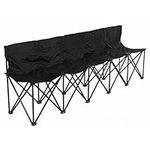 Azuma 5 Seat Folding Bench Outdoor Sports Training Football Camping Garden - Black