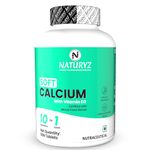 Naturyz Soft Calcium with Plant Vitamin D3 | Highest 10 Nutrients | Easy to Digest | Zinc | Magnesium | Fortified with Whole foods | Faster Absorption Triple Blend | Ideal Supplement for Bone Health & Joint Support - 60 Tablets