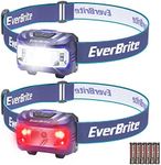 EverBrite Headlamp, 2 Pack Kids Headlamp with Red Light and Memory Function, Head Lamp for Adults and Kids with 8 Modes, Bright Headlamps for Camping, Running, Batteries Included, Purple