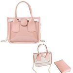 DIANZHU Clear Crossbody Bag For Women.2 In 1 Transparent Bag Handbag Pvc Shoulder Bag Metal Chain