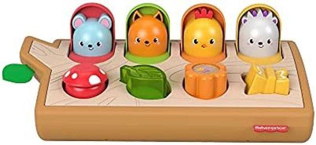 Fisher-Price Baby Toy Hide & Peek Pop-Up Animal-Themed Sensory Activity with Wood Accents & Sounds for Ages 9+ Months