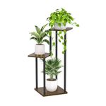 Oppro 3 Tier Plant Stands Indoor, Metal Wood Tiered Corner Plant Stand Pot Holder, Wood Flower Shelf Display Rack for Living Room Bedroom Outdoor Balcony Garden Patio,(Oak)