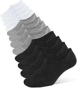 Closemate No Show Socks Mens Womens Invisible Trainer Cotton Socks 6 Pairs Non Slip Low Cut Socks with Silicone Stripes (Upgrade to 168N) (2Black2White2Grey, Size M)
