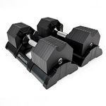 BRAINGAIN 16-in-1 32kg Octagon Adjustable Dumbbells PAIR Weight Set Affordable Dumbbells Adjustable Weights Space Saver Dumbbells for Home 2x 32KG (64kg total)