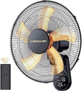 VAGKRI Wall Mount Fan, 16 Inch Wall Fan with 5 Blades, 5 Speeds, 8 Hour Timer, 90° Oscillating Quiet Fans with Remote for Home Office Bedroom Living Room Garage (Black)