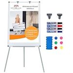 MAKELLO Portable White Board with Stand Flip Chart for Office School Home, Adjustable Height, 36X24 inches