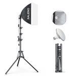 RALENO Softbox Lighting Kit, 16x16in Photography Studio Equipment with 5500K 97 CRI LED Bulb, Continuous Lighting System for Video Recording and Photography Shooting, Model: PS075