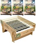 CASUSGRILL Instant One Hour camping BBQ Eco Friendly Bamboo Charcoal Barbecue Biodegradable and Disposable Grill for On The Go (Pack of 3)