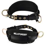 WELKFORDER Tongue Buckle Body Belt with Hip Pad and 2 Side D-Rings Personal Protective Equipment Safety Harness | Waist Fitting Size 30'' to 45'' for Work Positioning, Restraint