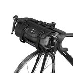 Lixada Waterproof Bicycle Bag for Mountain Road MTB Bicycle Front Frame Handlebar Pannier Dry Bag with Zipper 3L-7L Adjustable (Black)