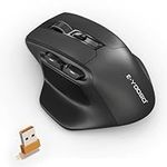 Wireless Mouse for Big Hands - 5-Level 4800 DPI Adjustable Ergonomic Gaming Mouse for Large Hand, 6 Button High Performance Black Cordless PC Gaming large Mouse for Laptop/Mac/Chromebook/Windows