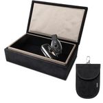 Ananta Faraday Box for Car Keys – Military-Grade RFID Signal Blocking, Magnetic Closure & Spare Key Pouch (Black)