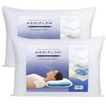 Mediflow Elite Fibre Water Pillows – Orthopaedic, Adjustable Height & Firmness, Waterbase Support – Side, Back & Front Sleepers (2 Pack)