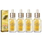 (Most Gifted) 4PCS 24K Gold Collagen Ampoule Lifting Serum, 24k Pure Gold Foil Essence Serum, Collagen Face Serum Anti-aging Essence, Anti-Wrinkle Skin Repair Moisture Firming Lifting Serum, 30ml