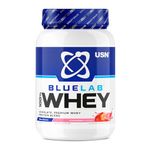 USN Blue Lab Whey Protein Powder, Strawberry Flavour - 908g, Premium Whey Isolate Protein Dietary Supplement, Post Workout Lean Muscle Growth BCAA Amino Acids Powder, Quality Protein Shake Drink Mix