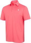 Three Sixty Six Golf Shirts for Men - Dry Fit Short-Sleeve Polo, Athletic Casual Collared T-Shirt