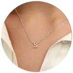 MARYLAX Initial Necklaces for Women, Dainty Gold Letter Necklace Tiny Initial Choker Necklace Trendy Cute Personalized Monogram Name Necklace Gold Jewelry for Women Gift, Gold Plated, No Gemstone